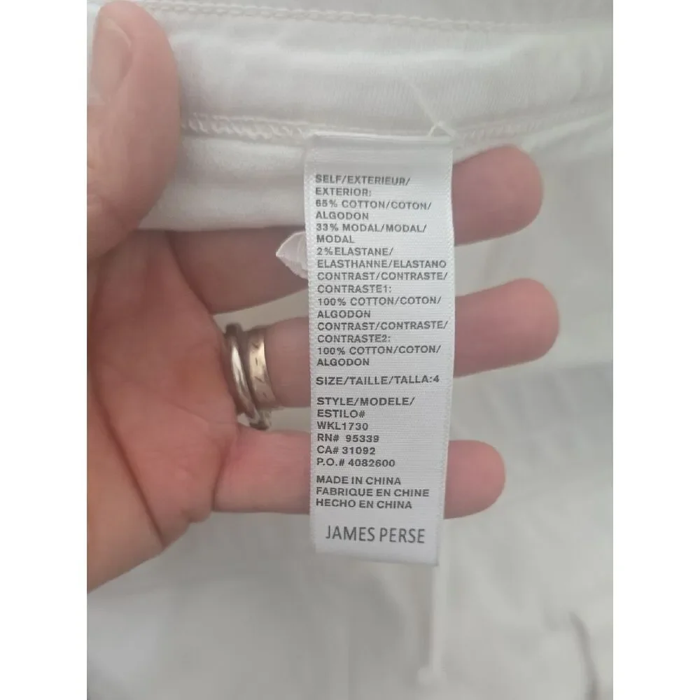 James Perse White Elastic Waist Lounge Pants‎ 4 XL